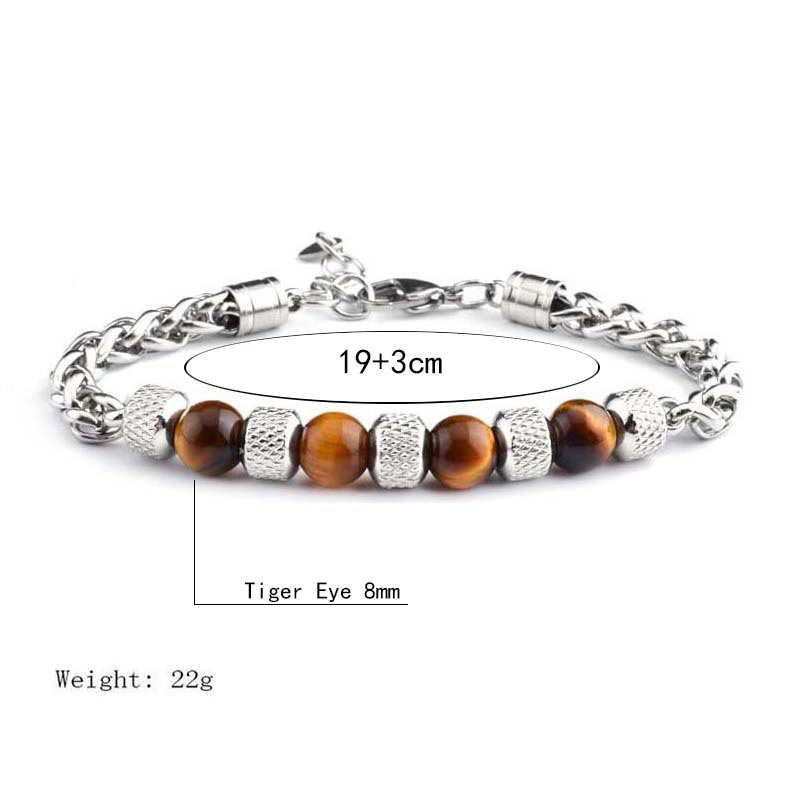 Nimara Ritual Black Onyx Tiger Eye Bead Courage Bracelet