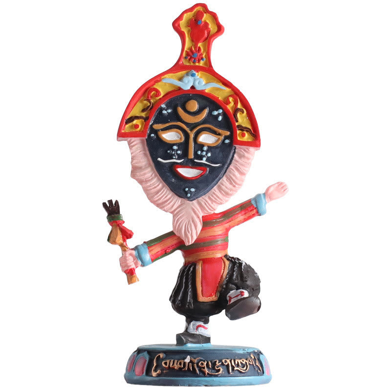 Nimara Ritual Tibetan Opera Face Mask Puppet Home Office Car Decoration Ornament