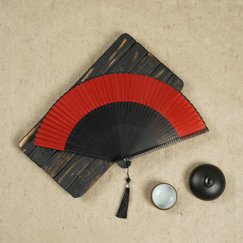 Nimara Ritual Vintage Handheld Folding Fan With Bamboo Frames