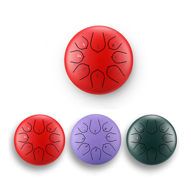 Nimara Ritual Steel Tongue Drum Sound Healing Meditation Lotus Pattern Drum Kit 8 Note 6 Inch Percussion Instrument