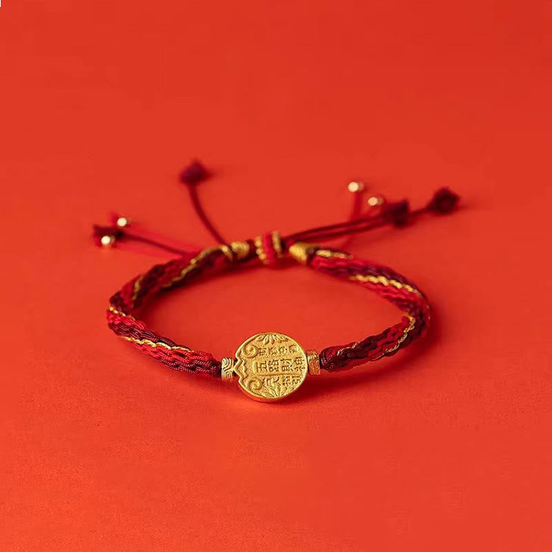 Nimara Ritual Five Directions Gods of Wealth Handmade Reincarnation Knot Protection String Braid Bracelet