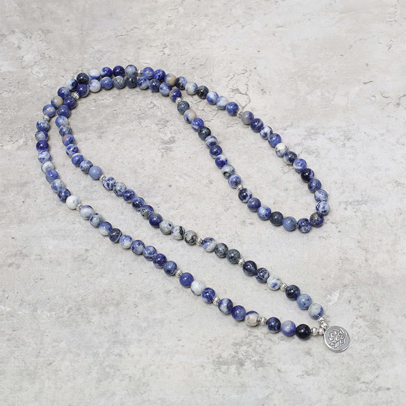 Nimara Ritual Natural Blue Aventurine Lotus Peace Necklace Bracelet