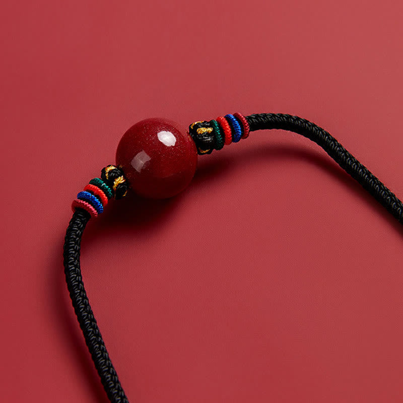 Nimara Ritual Cinnabar Bead Blessing String Necklace Pendant