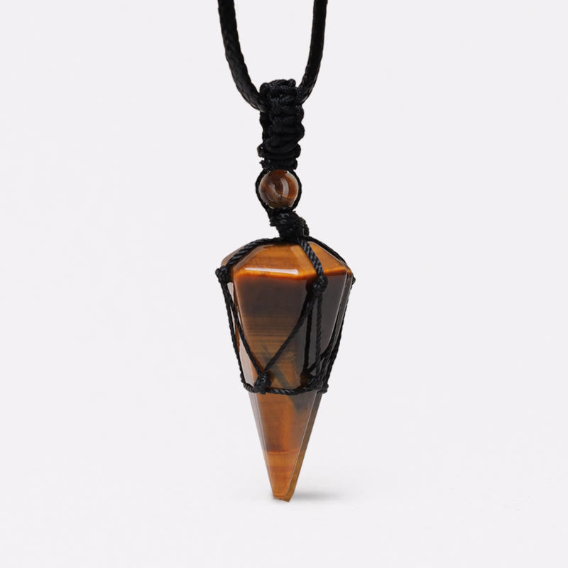 Nimara Ritual Natural Stone Pointed Pendant Necklace