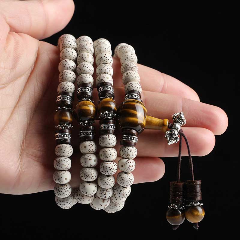 Nimara Ritual Handmade Tibetan Tiger Eye Bodhi Seed Peace Bracelet