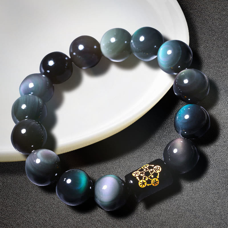 Nimara Ritual Natural Rainbow Obsidian Positive Transformation Bracelet