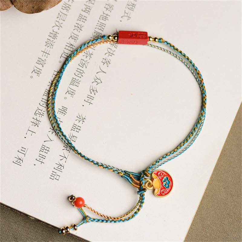 Nimara Ritual Handmade Cinnabar As One Wishes Blessing Braid Double Layer Bracelet