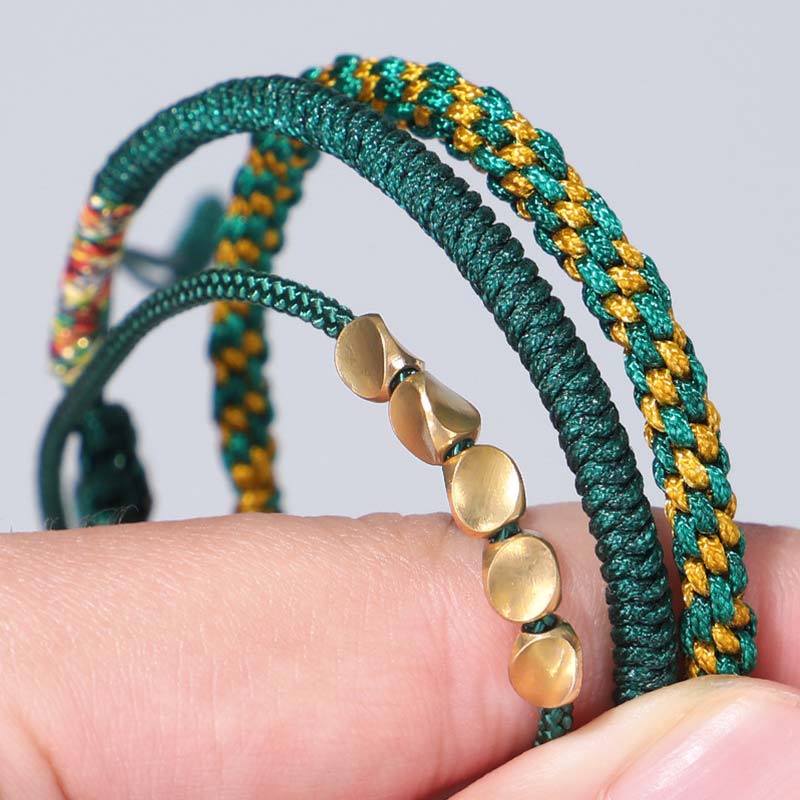 Nimara Ritual 3 PCS Tibetan Copper Beads Healing Protection Luck Bracelet Set