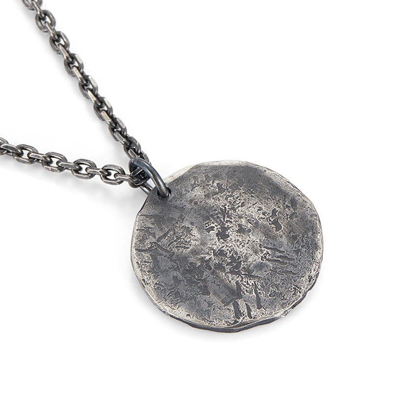 Nimara Ritual 990 Sterling Silver Yin Yang Hammer Texture Harmony Necklace Pendant