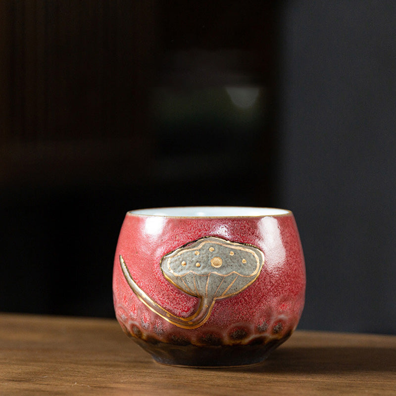 Nimara Ritual Lotus Pod Engraved Teacup Kung Fu Tea Cup