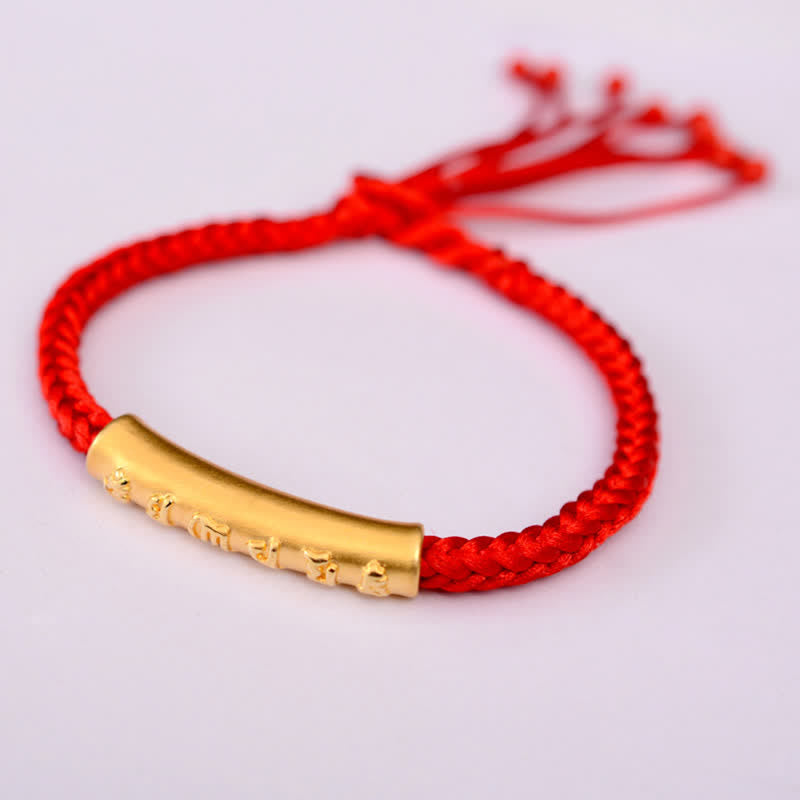 Nimara Ritual 999 Sterling Silver Om Mani Padme Hum Protection Strength String Bracelet