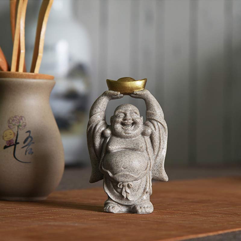 Nimara Ritual Laughing Buddha Resin Statue Blessing Home Decoration