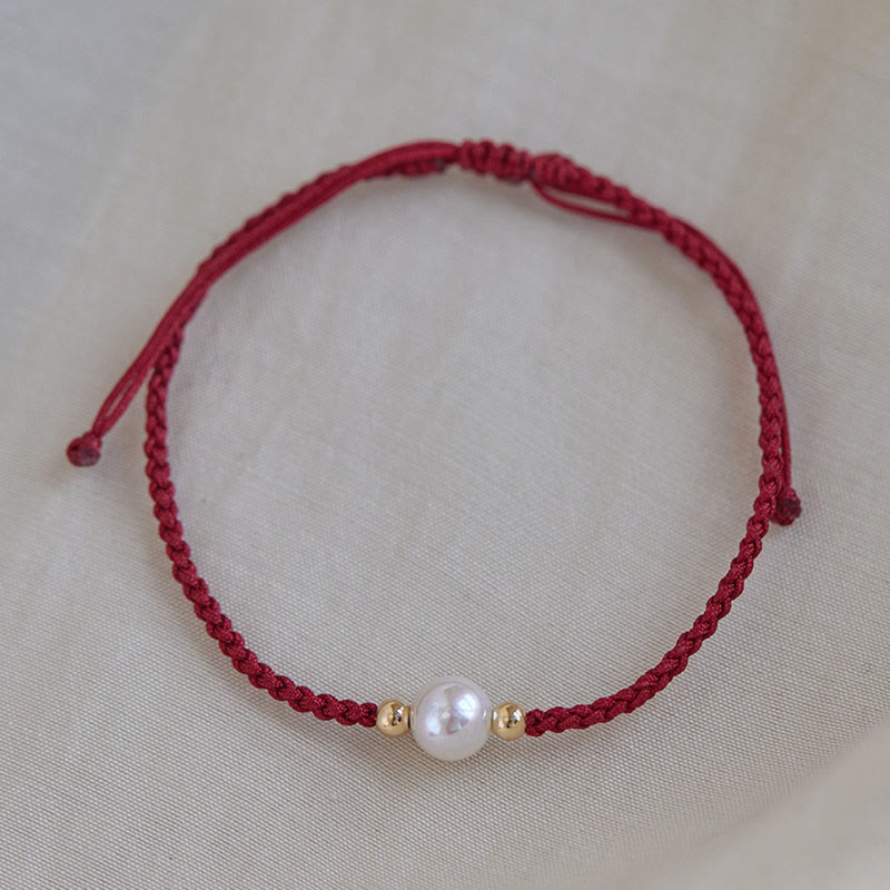 Nimara Ritual Natural Pearl Bead Luck Braid String Bracelet