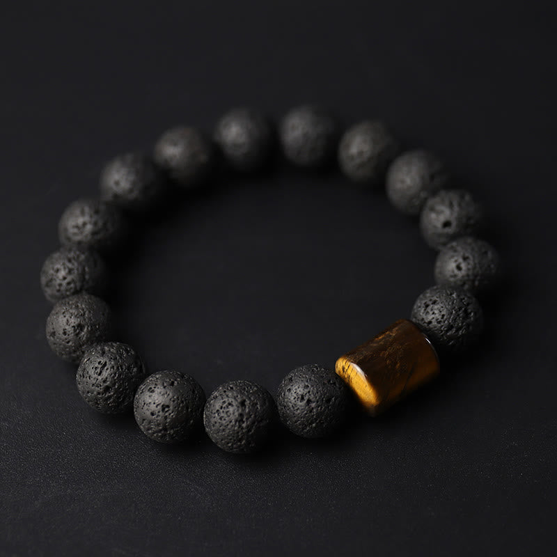 Nimara Ritual Lava Rock Ebony Wood Tiger Eye Healing Bracelet