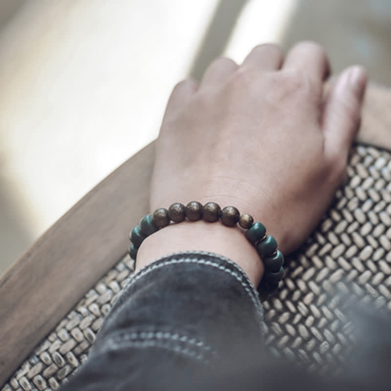 Nimara Ritual Tibetan Cyan Bodhi Seed Copper Success Bracelet