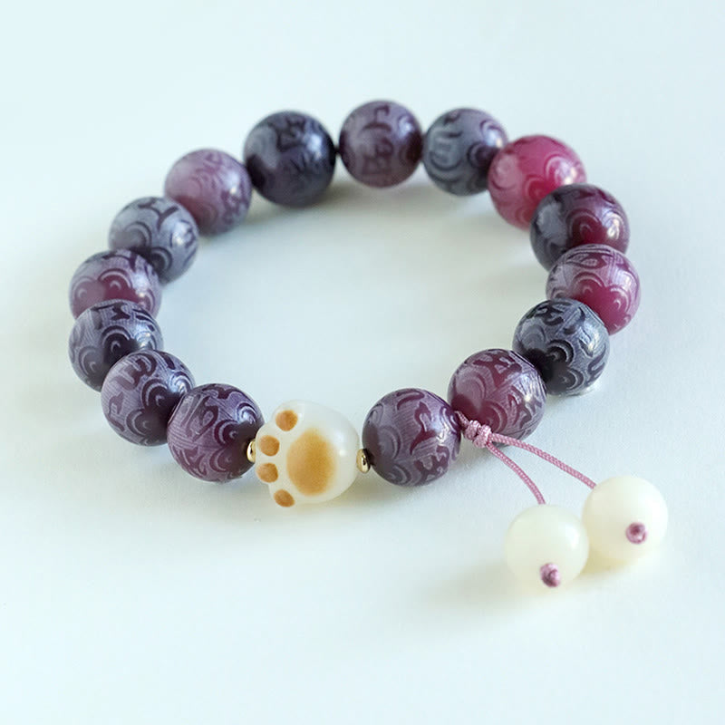 Nimara Ritual Bodhi Seed Om Mani Padme Hum Carved Harmony Bracelet