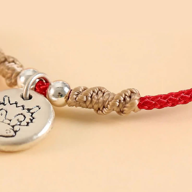 Nimara Ritual Handmade 999 Sterling Silver Year of the Dragon Cute Chinese Zodiac Luck Braided Bracelet