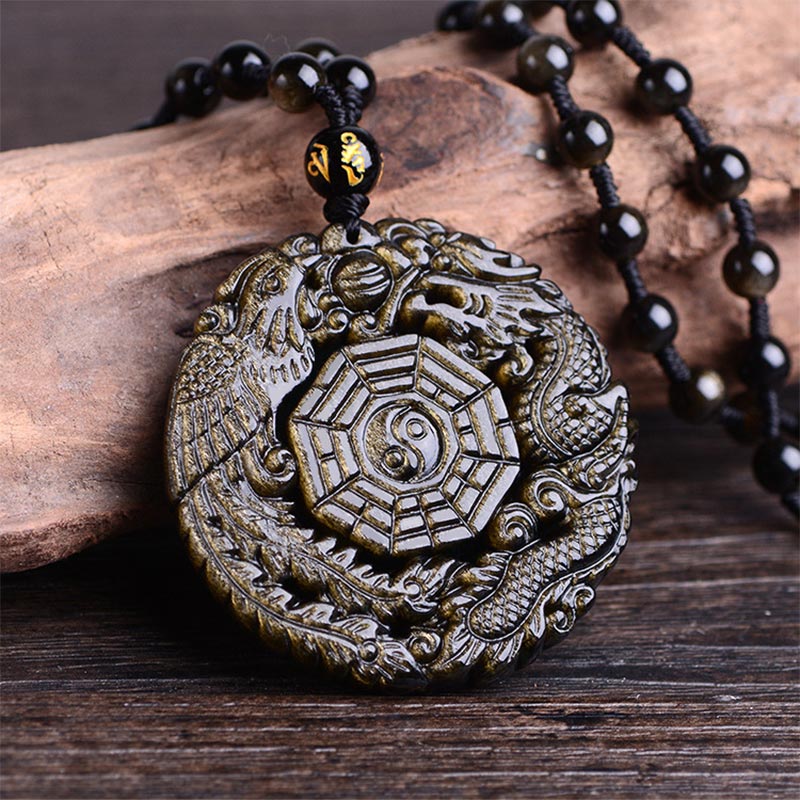 Nimara Ritual Golden Obsidian Healing Energy Necklace Pendant