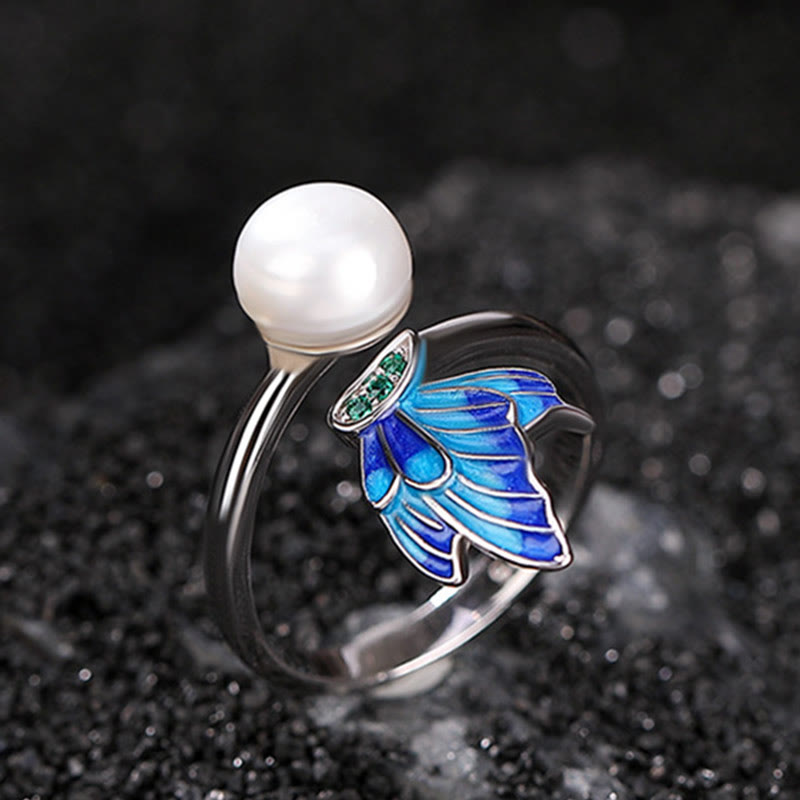 Nimara Ritual 925 Sterling Silver Pearl Butterfly Healing Necklace Pendant Earrings Ring