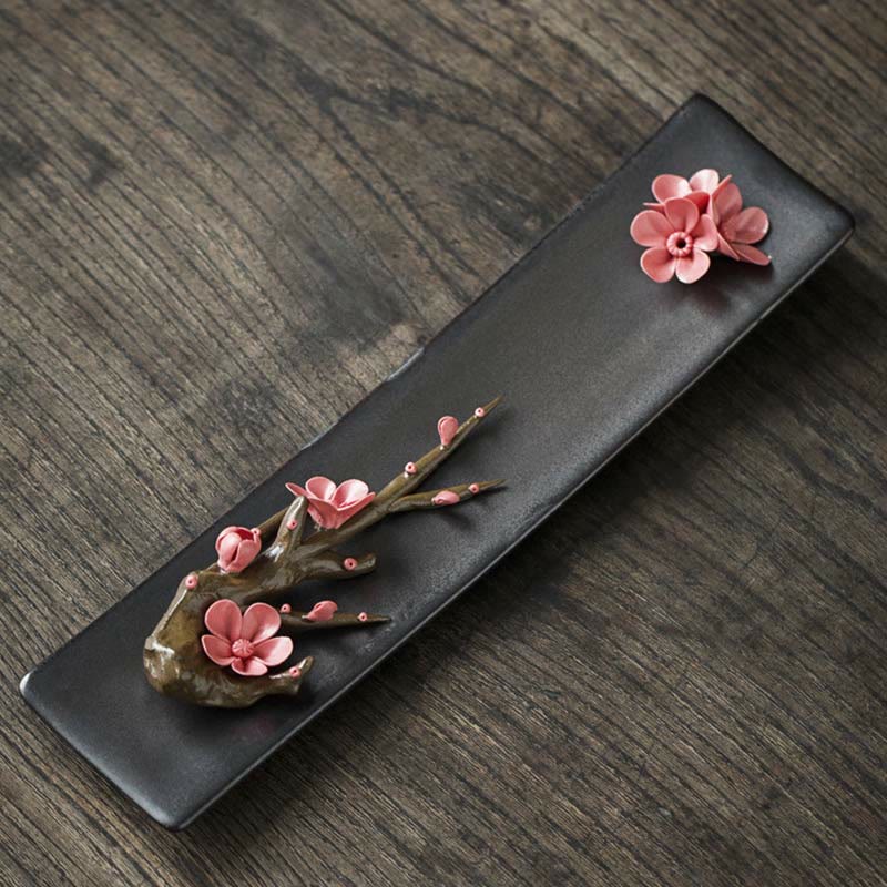 Nimara Ritual Lotus Peony Rose Flower Ceramic Spiritual Incense Burner