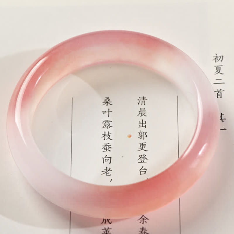 Nimara Ritual Pink Golden Silk Jade Wealth Bracelet Bangle