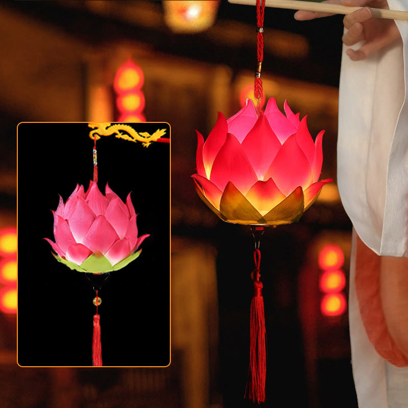 Nimara Ritual DIY Lotus Flower Dragon Lantern Tassel Lamp Decoration