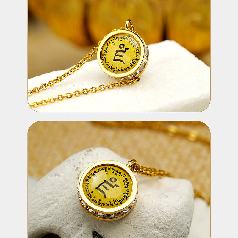 Nimara Ritual Tibetan Yellow God Of Wealth Green Tara Buddha Serenity Titanium Steel Necklace Pendant