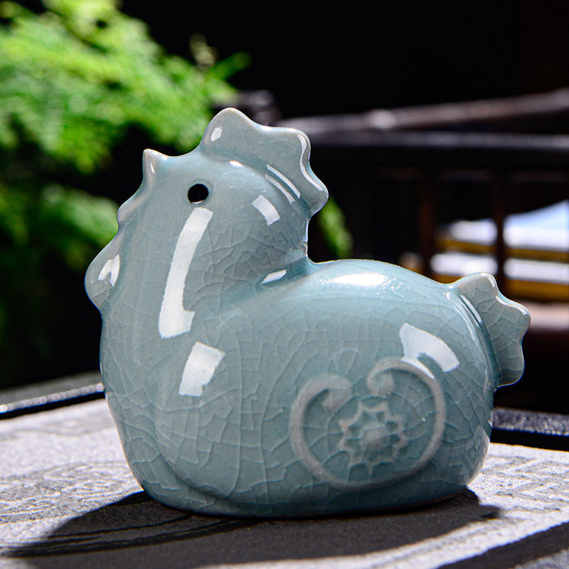 Nimara Ritual Chinese Zodiac Wealth Ceramic Tea Pet Home Figurine Decoration
