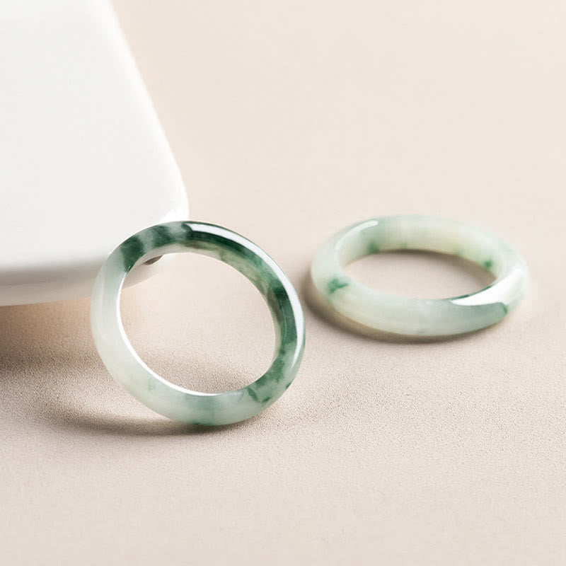 Nimara Ritual Natural Green Jade Luck Abundance Ring