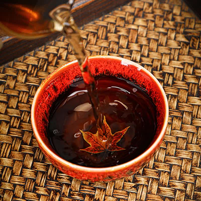 Nimara Ritual Maple Leaf Colorful Ceramic Teacup Home Tea Cups