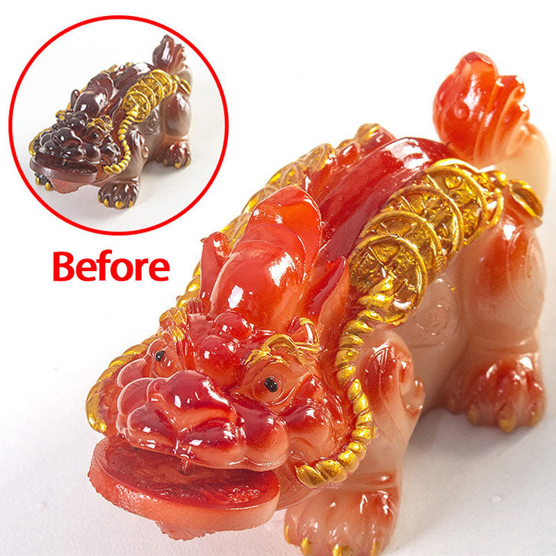 Nimara Ritual Color Changing Small PiXiu Copper Coins Resin Tea Pet Wealth Home Figurine Decoration