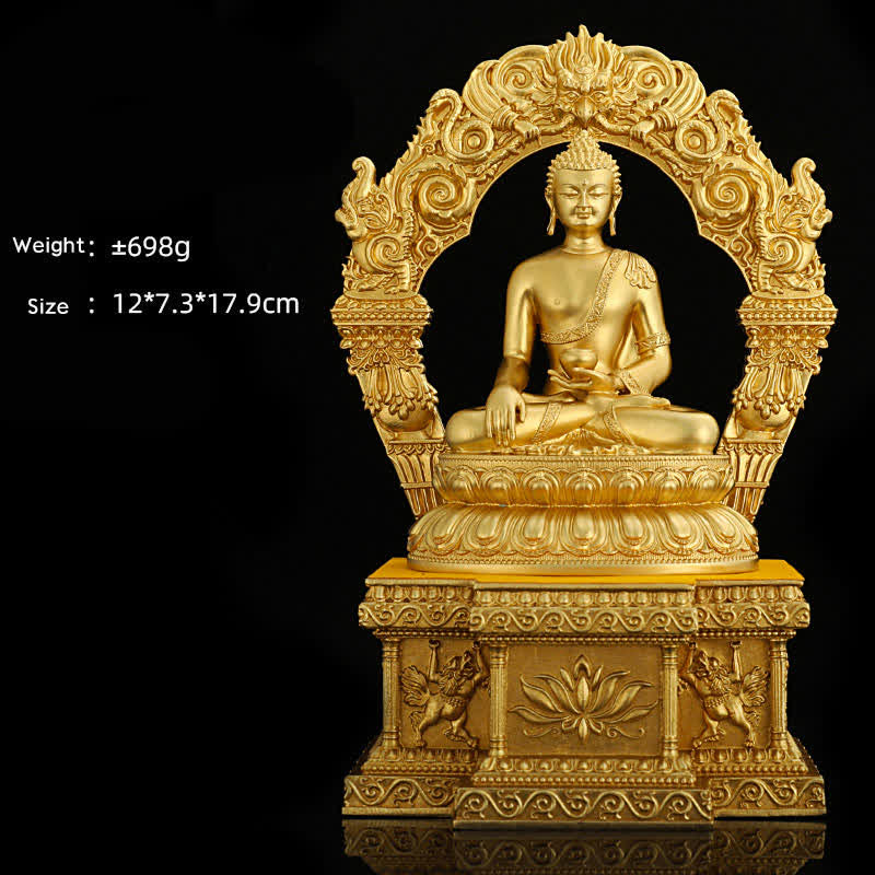 Nimara Ritual Shakyamuni Amitabha Medicine Buddha Figurine Serenity Copper Statue Home Decoration
