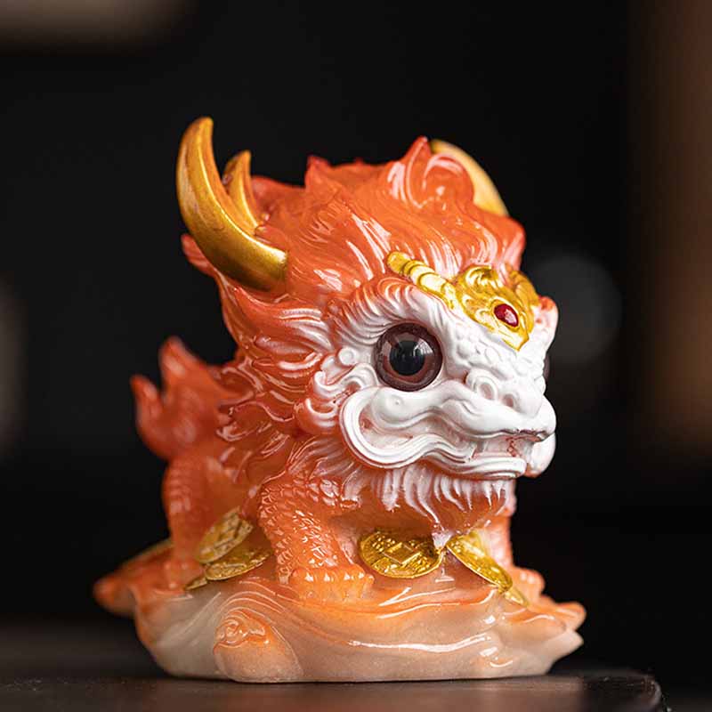 Nimara Ritual Color Changing Small Kirin Resin Tea Pet Home Figurine Decoration