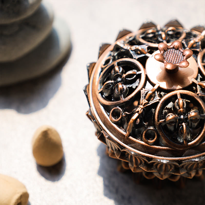 Nimara Ritual Tibetan Lotus Shaped Purify Incense Burner