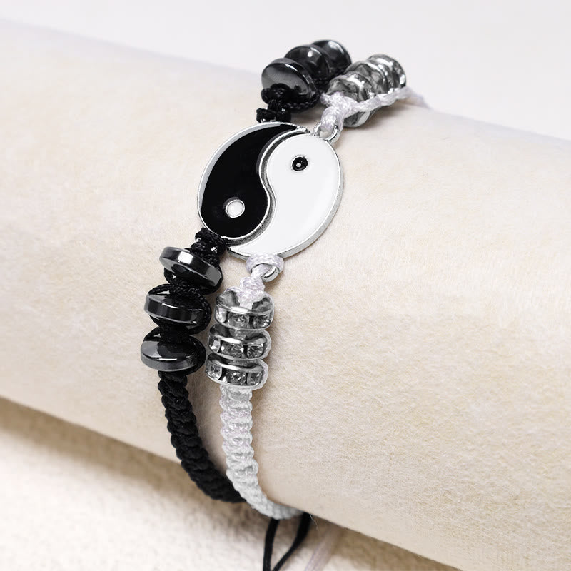 Nimara Ritual 2pcs Yin Yang Hematite Couple Bracelet