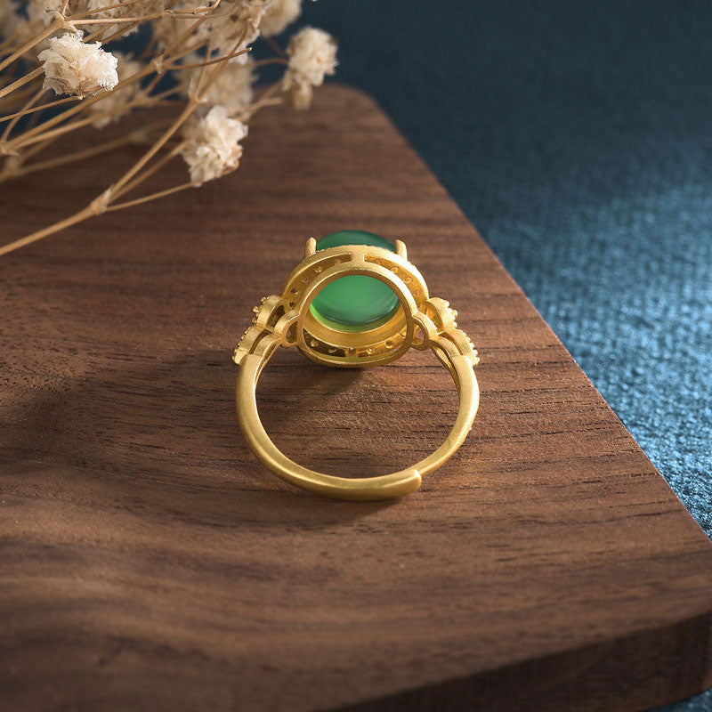 Nimara Ritual Green Jade Fortune Ring
