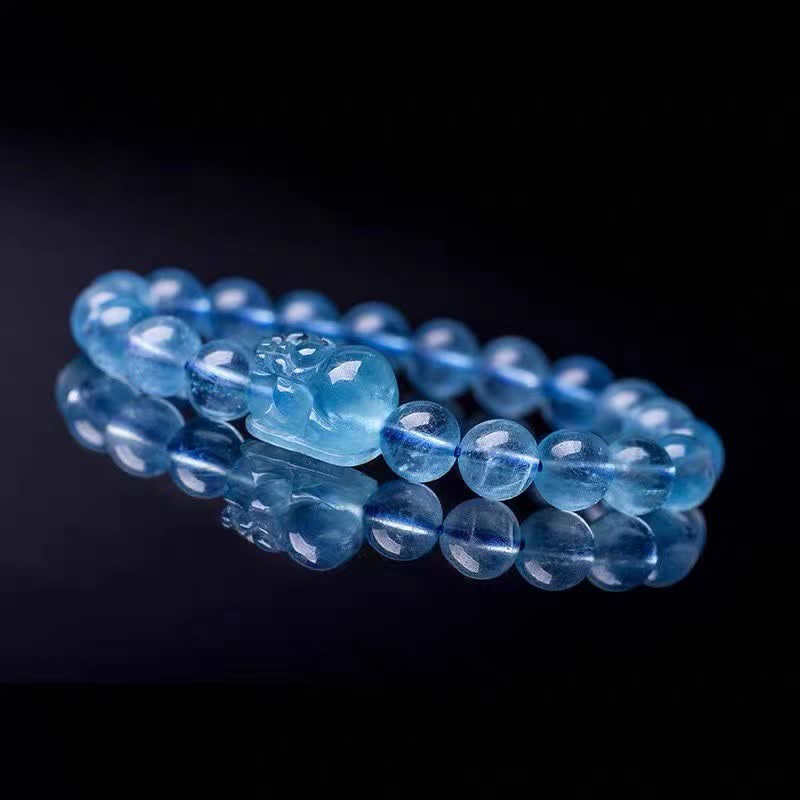 Nimara Ritual Natural Aquamarine Pixiu Serenity Healing Bracelet