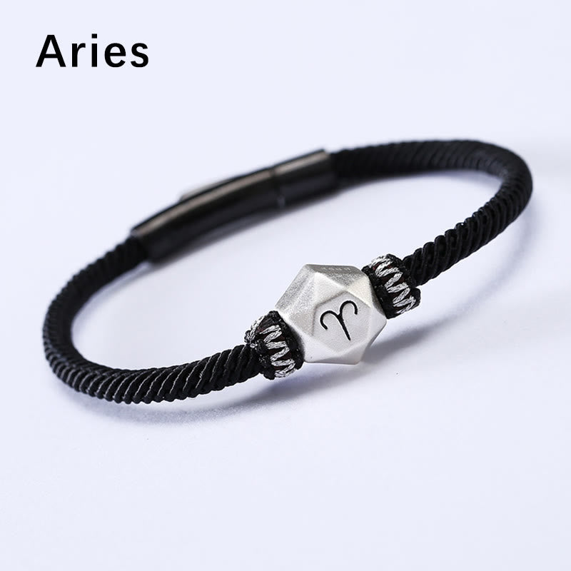 Nimara Ritual 999 Sterling Silver 12 Constellations of the Zodiac Protection Handmade String Bracelet