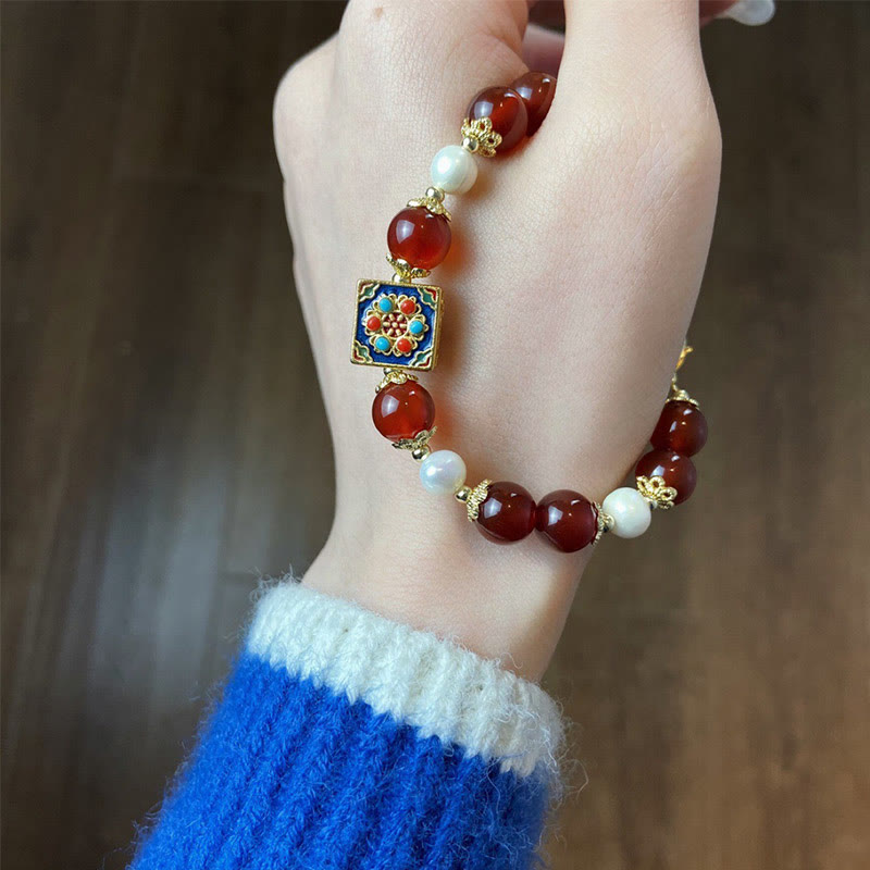 Nimara Ritual Red Agate Pearl Confidence Self-acceptance Bracelet