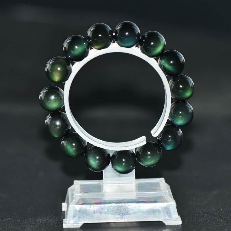 Nimara Ritual Natural Green Eye Obsidian Wealth Bracelet