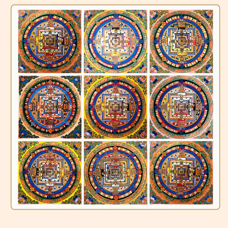 Nimara Ritual Tibetan Handmade Thangka Mandala Painting Blind Box Random Color Pattern