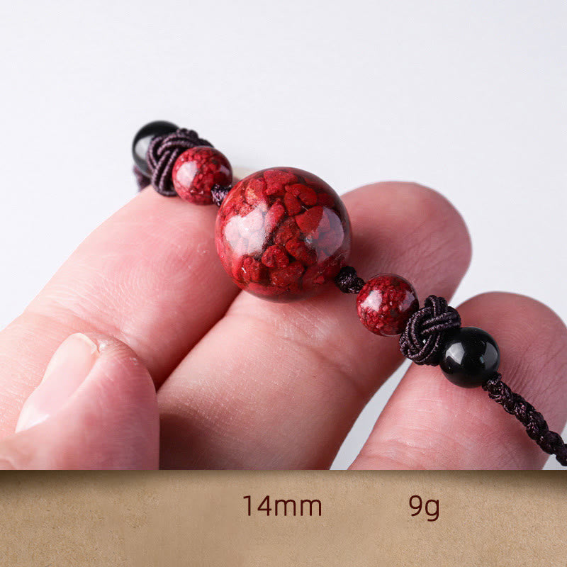 Nimara Ritual Natural Cinnabar Stones Bead Blessing Necklace Pendant