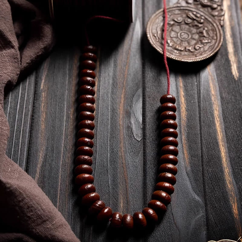 Nimara Ritual Natural Tibet 108 Mala Beads Purple Bodhi Seed Hetian Cyan Jade Copper Dorje Peace Bracelet
