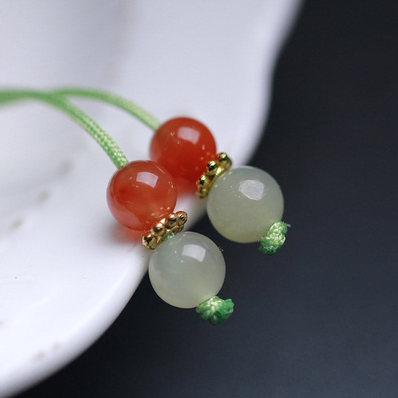 Nimara Ritual 925 Sterling Silver Jade Luck Flower Butterfly Bracelet