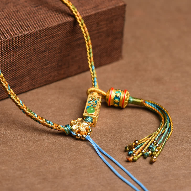 Nimara Ritual Colorful String Copper Wealth Necklace Pendant