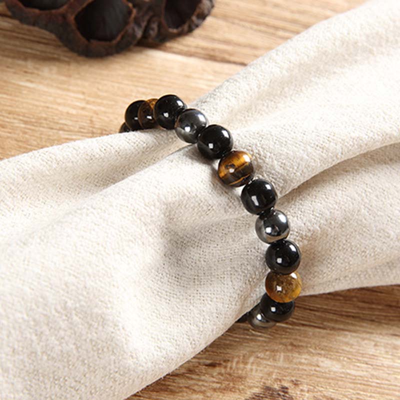 Nimara Ritual Tibetan Tiger's Eye Bracelet Necklace Set