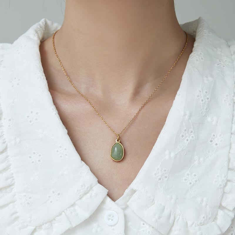 Nimara Ritual Natural Green Aventurine Amethyst Rose Quartz Blessing Necklace Pendant