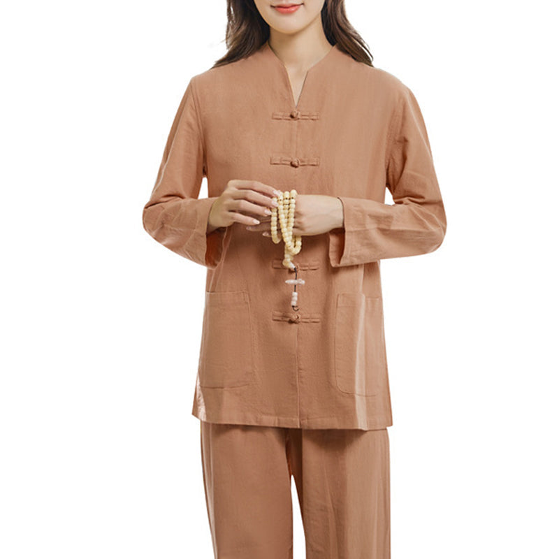 Nimara Ritual Spiritual Zen Practice Yoga Meditation Prayer Uniform Cotton Linen Clothing Women's Set