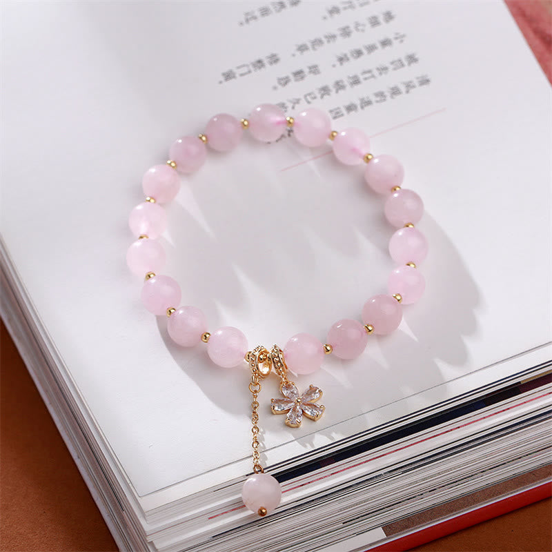 Nimara Ritual Natural Pink Crystal Plum Blossom Love Bracelet