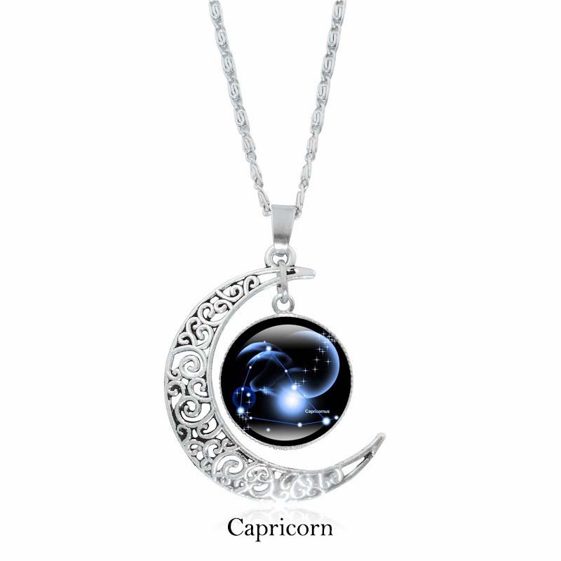 Nimara Ritual 12 Constellations of the Zodiac Moon Protection Necklace Chain Pendant